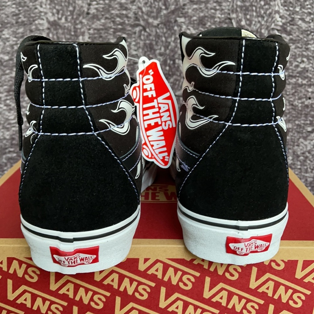 Vans Sk8-Hi Flame Black/White MENS - Picture 14 of 16